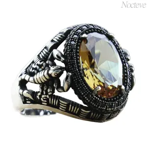 Scorpion CZ Ring for Men, Vintage Gothic Statement Ring with Cubic Zirconia Accents, Punk Biker Fashion Jewelry, Bold Animal Inspired Band for Daily Wear, Streetwear, Parties, Concerts, Motorcycle Style and Gift Giving