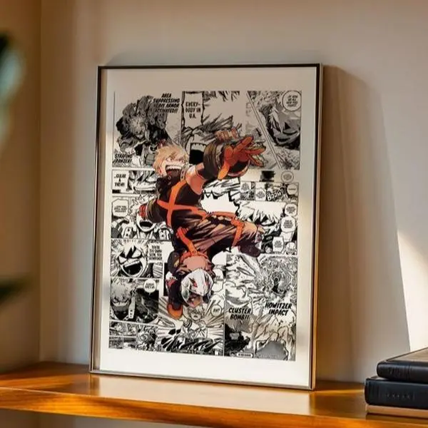 Bakugo Explosion Manga Poster, My Hero Academia Wall Art, Anime Collage Print, Cool MHA Room Decor, Gift For Fans
