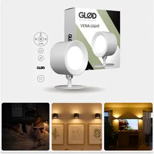 GLØD Vena | Rechargeable Wall Light | Massive 7800maH Battery | Dual Glow | Dimmable | Sync up to 50 Lights | Perfect for Artwork, Workspace, Reading in Bed & Living Room