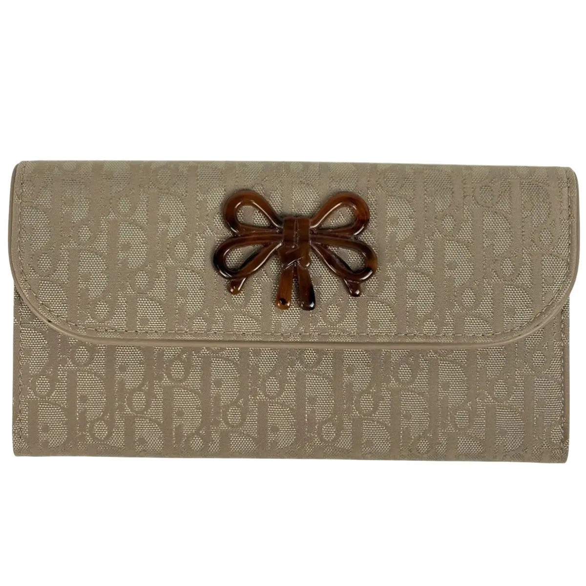 Pre-owned Canvas Small leather goods Christian Dior Trotter Long Wallet (JP)