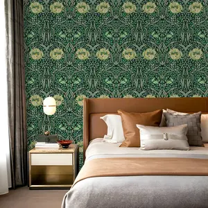 Bohemian Style Leaf Flower Print Wallpaper, Bedroom Living Room Kitchen Bathroom Wall Decor, Home Decoration Wall Paper