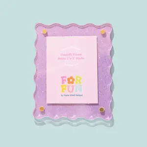 Acrylic Magnetic Frames (Purple Glitter)