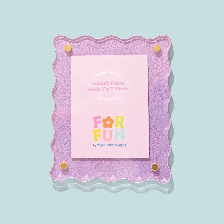 Acrylic Magnetic Frames (Purple Glitter)