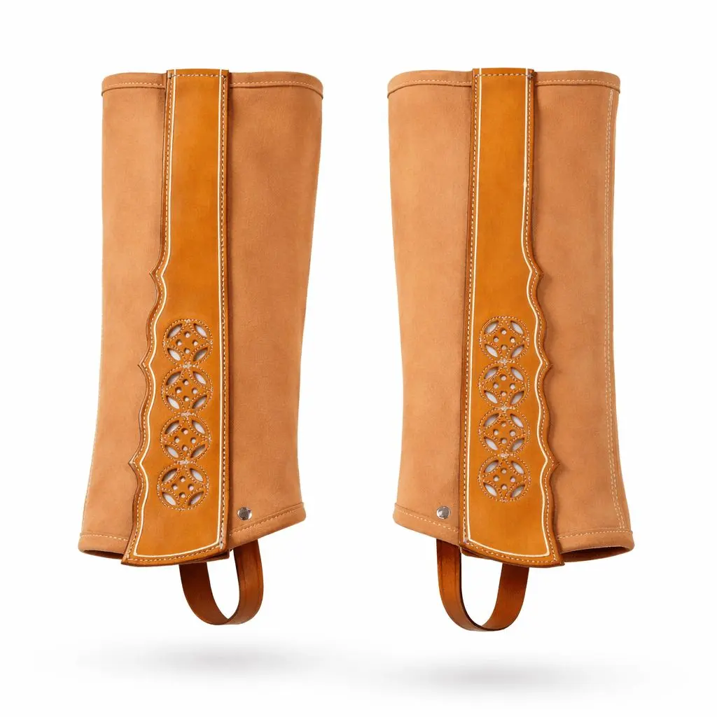 Polainas (M) Natural Gamuza Rescadas Charra Chaps