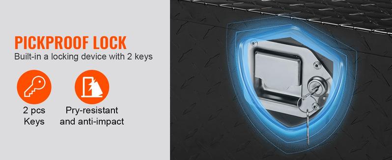 VEVOR Heavy Duty Aluminum Truck Bed Tool Box, TikTokShopBlackFriday, Diamond Plate Tool Box with Side Handle and Lock Keys, Storage Tool Box Chest Box Organizer for Pickup, RV, Trailer, Truck Bed, 30"x13"x9.6" VEVOR Heavy Duty Aluminum Truck Bed Tool Box, TikTokShopBlackFriday, Diamond Plate Tool Box with Side Handle and Lock Keys, Storage Tool Box Chest Box Organizer for Pickup, RV, Trailer, Truck Bed, 30"x13"x9.6"