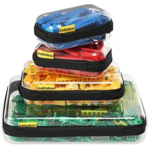 4 Pack Clear Hard Shell Zipper Case Waterproof Cosmetic Bag Multi-Purpose Storage Organizer for Cables Brushes  Supplies Travel Vacuum Set