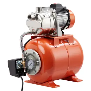 3/4 HP Shallow Well Jet Pump with Pressure Tank, 790 GPH Stainless Steel Irrigation Pump, Automatic Pressure Switch 19 to 38 Psi, 114 ft Max Head, 20 ft Suction Lift for Home Farm Garden
