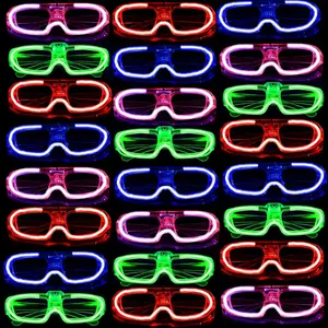 24 Pack Light Up LED Glasses Glow In The Dark Party Supplies for Adult Party Favors