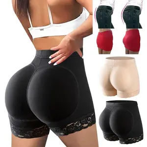 Women's Contrast Lace Butt Lifter Padded Shapewear Fajas BBL Bigger Hip Sculpting Pads Shorts Underwear Tummy Control Boyshorts for Women Ladies Shapewear Bottoms for Daily Wear