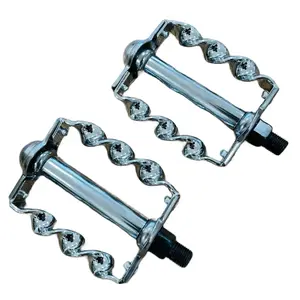 Lowrider 1/2" Single Twisted Chrome Pedal Set Left & Right for Beach Cruiser Bicycle Bike Pedals Installation