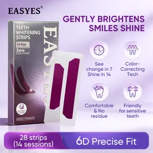 EASYES Teeth Whitening Strips - Shade Correction, Gentle and non-irritating, no residue, 28 strips (14 sessions) , coconut flavor, 6D fitting design.