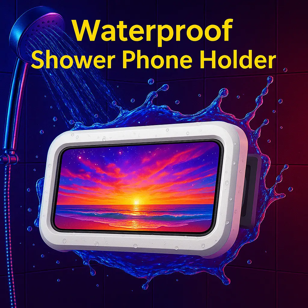 LYTDZ-CA Shower Phone Holder Waterproof -480° Rotatable Retractable Adjustable Shower iPhone Case Holder, Bathroom Wall Phone Mount Stand Water Proof