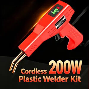 DIY Car Hacks Cordless 200W Plastic Welder Auto Bumper Repair Kit 1200 Stainless Staples 2s Fast Heating Garage Tool Fix Fender Dashboard Upgraded Power Professional Design
