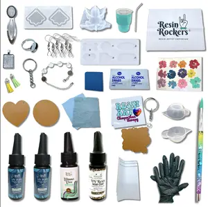 Resin Rockers Ultimate UV Resin Perfect Project Box with Molds Alcohol Swabs Gloves for Crafting