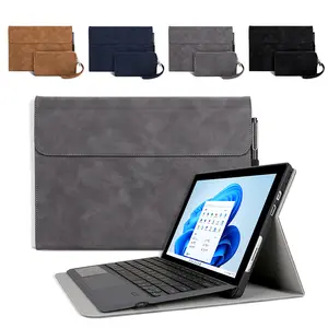 Premium Sleeve Case for Microsoft Surface Pro 8 7, Surface Go 3, Multi-Angle Stand Folio Cover with Bluetooth Keyboard Compatibility, Shockproof Soft Protective Case with Pen Holder, Laptop Bag for Business/Travel