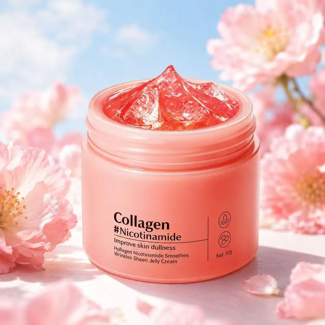 Collagen Niacinamide Jelly Cream - Gentle Daily Hydrating Moisturizer, Lightweight Non-Sticky Facial Formula for Deep Nourishing Hydration, Skin Brightening, Even Tone, Elasticity Boost & Glass Skin Repair Radiance Radiant Moisture Moisturizing