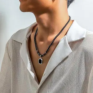 Veliora Gift B Necklace for Men Puka Shell Necklaces Men Jewelry Gifts Surfer Mens Necklace Beaded Choker Beach Jewelry Gift for Dad Son Husband Summer Beach Accessories