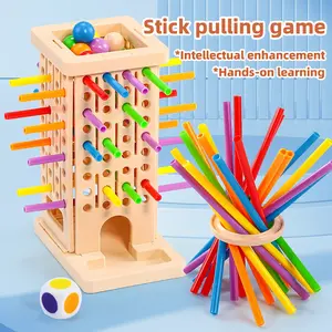 Montessori Stick Pulling Game-Colorful Fine Motor Skills Toy, Parent-Child Interactive Spatial Thinking Training Educational Toy