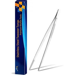 10 Inch Kitchen Tweezers Tongs Stainless Steel Cooking Tweezers Professional Chef Tweezers for Serving