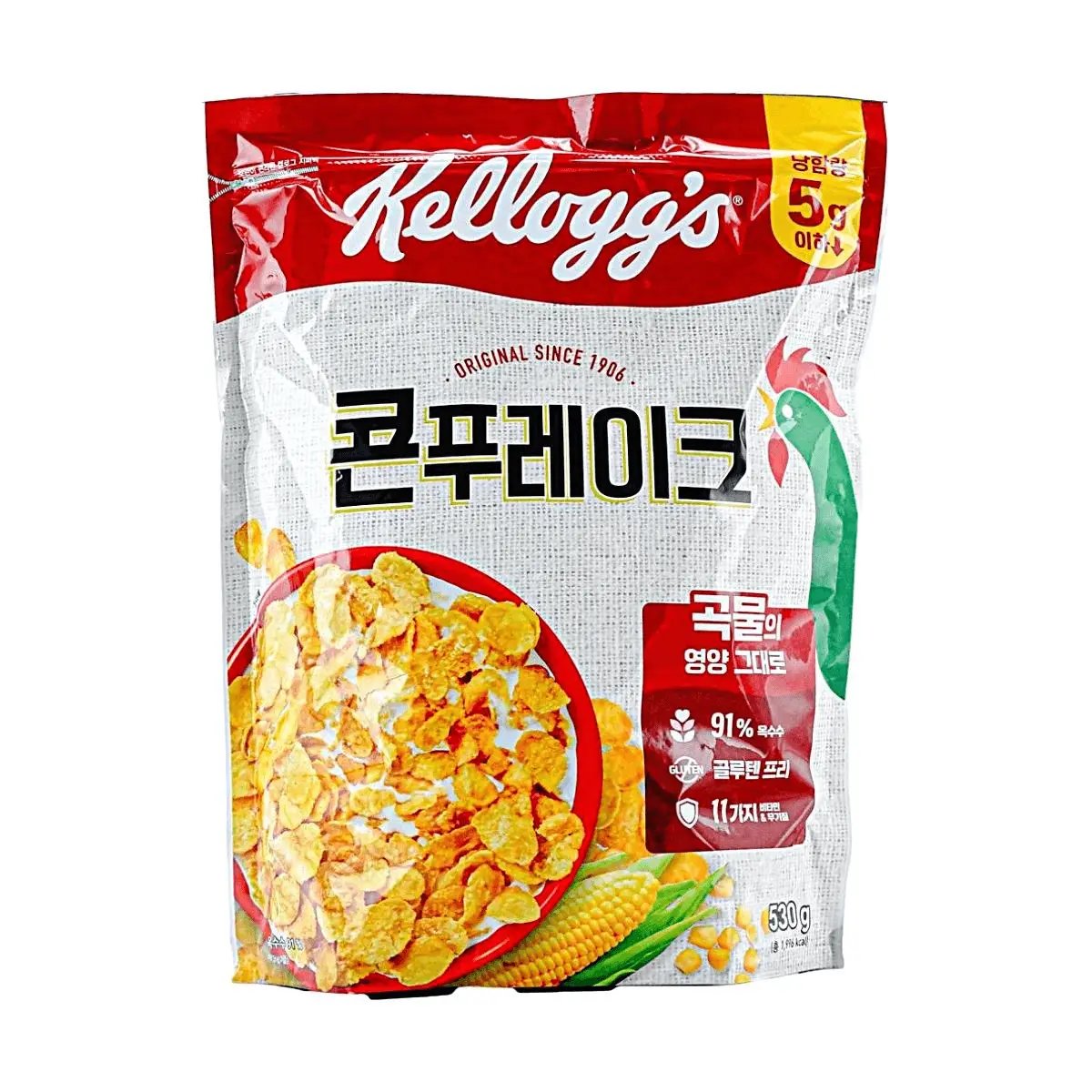 Kellogg's Corn Flakes Cereal, Korean Version, 530g - 91% Corn, Gluten-Free, Fortified with 11 Vitamins & Minerals, Original Breakfast Staple Kellogg's Corn Flakes Cereal, Korean Version, 530g - 91% Corn, Gluten-Free, Fortified with 11 Vitamins & Minerals, Original Breakfast Staple