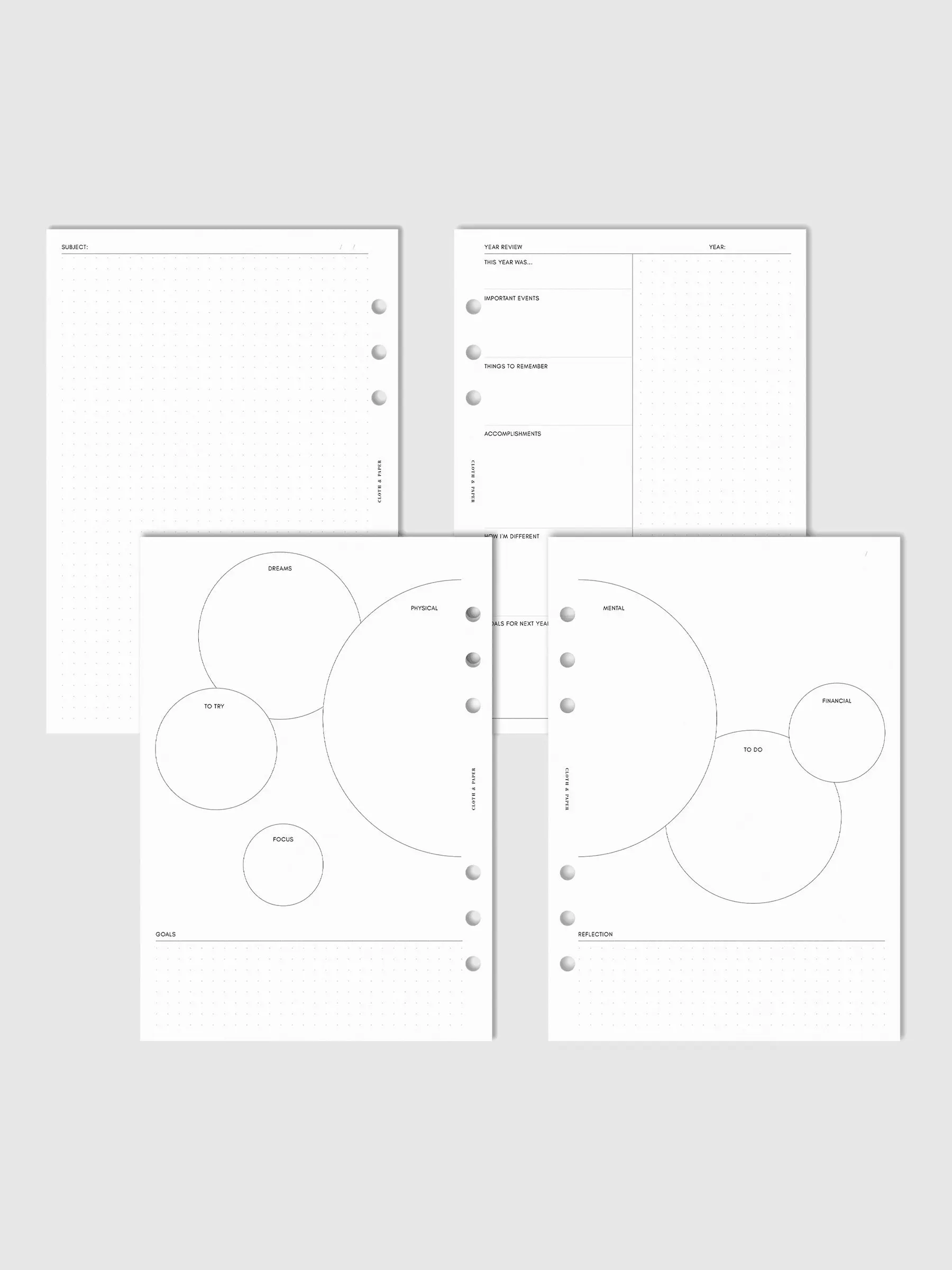 Vision Board Planner Inserts