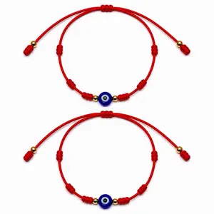 2 PCS Red String Evil Eye Bracelet Set – Adjustable Protection & Good Luck Charm