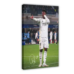 Football Vinicius Junior Canvas Poster Wall Art Decoration For Home Bedroom Office Living Dorm Room Decor Boys Girls Gift