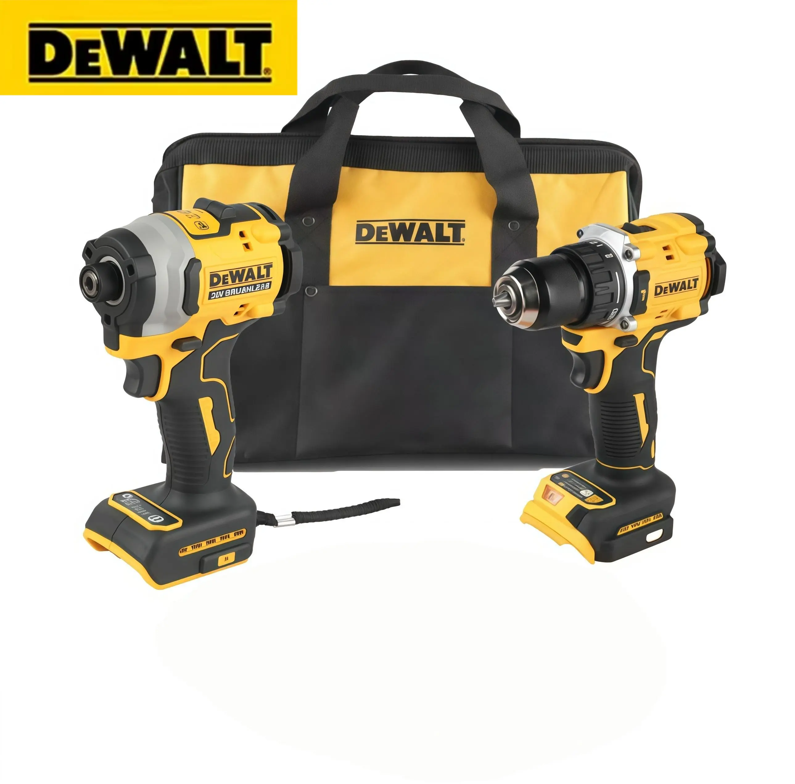 DEWALT 2-Power Tool Set (DCF850 & DCD805) - 1-Hand Quick Bit Chuck, 15 Torque Levels, Precise Control, Stable Torque Output, Batteries Included, Efficient for Securing Drywall, Reliable for Concrete Anchoring