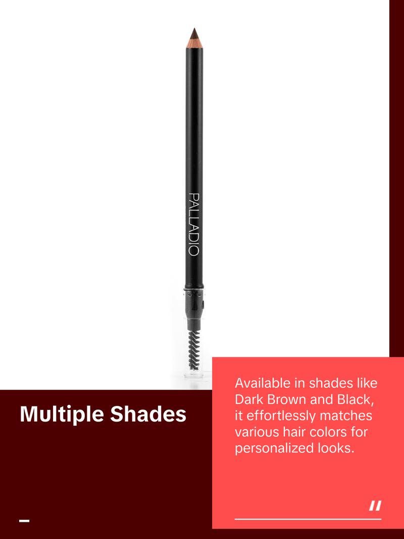 Palladio Brow Pencil - Dark Brown, Cosmetic, Ideal for Makeup and Daily Use