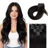SOBEAUTY Women's Clip-in Human Hair Extensions, 7PCS 120g with 16Clips, 16-24 Inch (16inch, 18inch, 20inch) Natural Straight Remy Hair, Thick & Full for Length & Volume, Easy Application