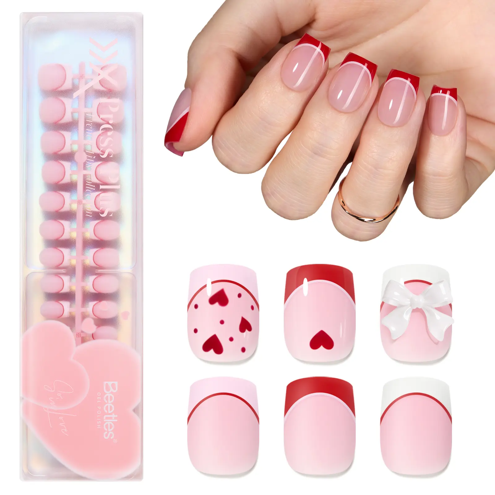 S-Square-180PCS-3 Colors-Press on nails