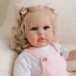 Lifelike Reborn Toddler Baby Dolls 24 inch Realistic Girl Newborn Real Life Baby Girl Dolls Soft Vinyl Baby Dolls with Clothes and Toy Gift for Kids Age 3+