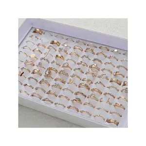 45pcs Set Elegant Alloy Rings With Pearls & Faux Gemstones - Versatile & Fashionable, Suitable For Daily Wear And Parties By Women