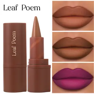 Leaf Poem Lip Liner Stick, 2-in-1 Contour & Lipstick Pen, Smooth Non-Drying Lip Makeup
