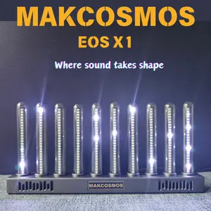 Authentic·Music Spectrum Light | 10-Tube RGB Rhythm Lamp -Makcosmos EOS X1 -  Audio-Reactive Desktop Decor | Glow Tube RGB Display that Dances to Music | Ideal Gift | Stylish Desktop Decor