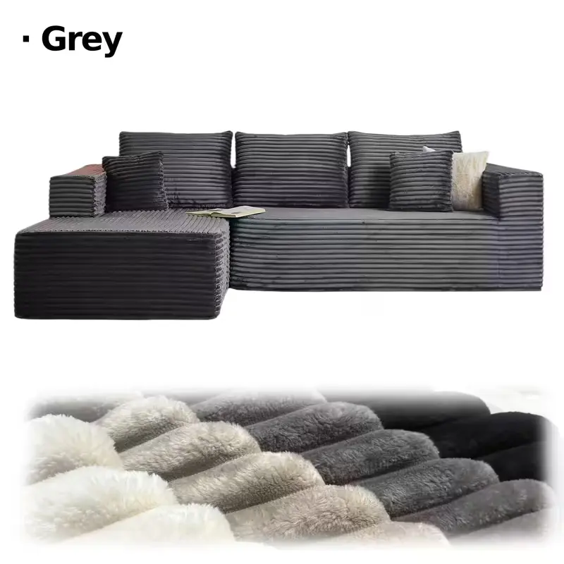 Grey-left-facing Chaise