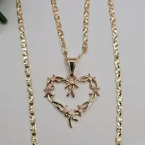heart with thorns beautiful chain regular style Gold-plated 24"inches 18"inches available