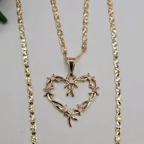 heart with thorns beautiful chain regular style Gold-plated 24"inches 18"inches available