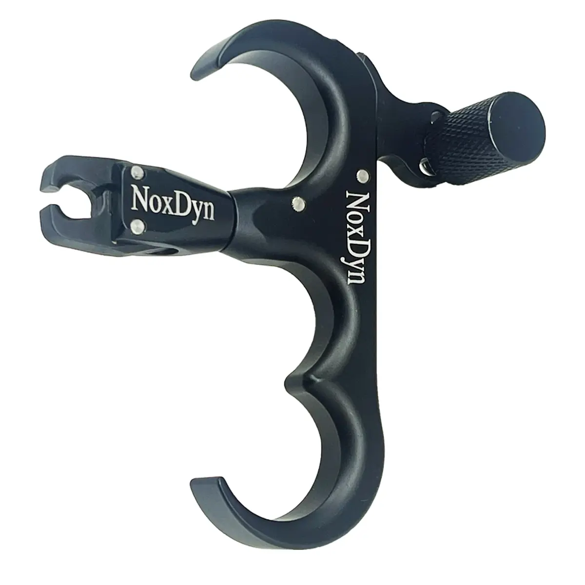 NoxDyn 3-Finger Archery Release, Lightweight Aluminum Alloy Thumb Release for Compound Bow Shooting, Handheld Compact with Adjustable Trigger and 360° Rotation, Hand Held