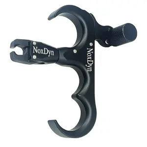 NoxDyn  3-Finger Archery Release 360° Rotatable Thumb Releases for Compound Bow Black