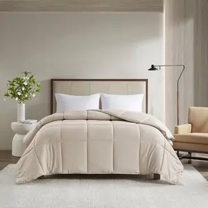 Madison Park MP10-8363 104 x 92 x 1.5 in. Winfield 300 Thread Count Cotton Shell Luxury Down Alternative Comforter, Tan - King & California King Size