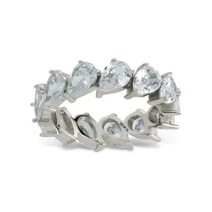Sterling Silver Ireland Heart-Cut Eternity Ring