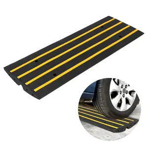 【GARVEE】Heavy Duty Rubber Curb Ramps, Available in 1 or 2 Pack, 48" L x 16" W x 2.5" H, Supports Up to 50 Ton Capacity, Ideal for Driveways, Garages, Doorways, Suitable for Cars, Trucks, Bikes, Motorcycles, Wheelchairs