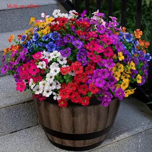 36-Piece Vibrant Eucalyptus Flower Set, Multi-Colored Artificial Floral Decorations, Durable Plastic, Ideal for Weddings & Home Décor