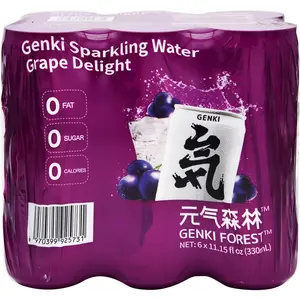 Chi Forest Grape Delight Sparkling Water – 0 Sugar and 0 Calories Carbonated Water