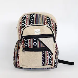 Black Design Hemp Backpack