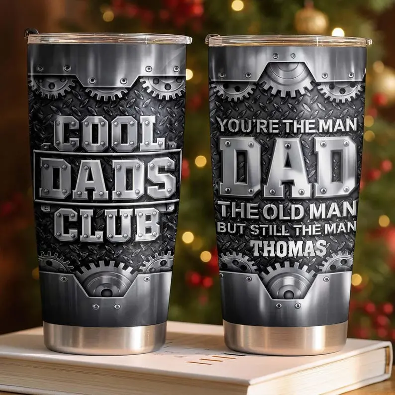Cool Dads Club Tumbler, Funny Dad Gift, Personalized Dad Mug, You're The Man Dad Cup, Custom Name Gift for Father