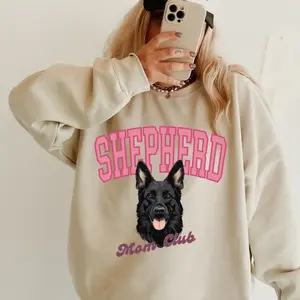 Black German Shepherd Mom Club Sweatshirt ~ Sweatshirt Unisex Apparel Relaxed Fit Printed in the USA Clothing Womenswear Casual and Comfortable Trending Viral Top T-Shirt, Sweatshirt, Hoodie