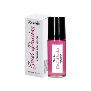 Roxelis Peach Pink Ball Perfume, Small Fresh Roller Perfume Fresh Light Fruit Peach Ball Perfume