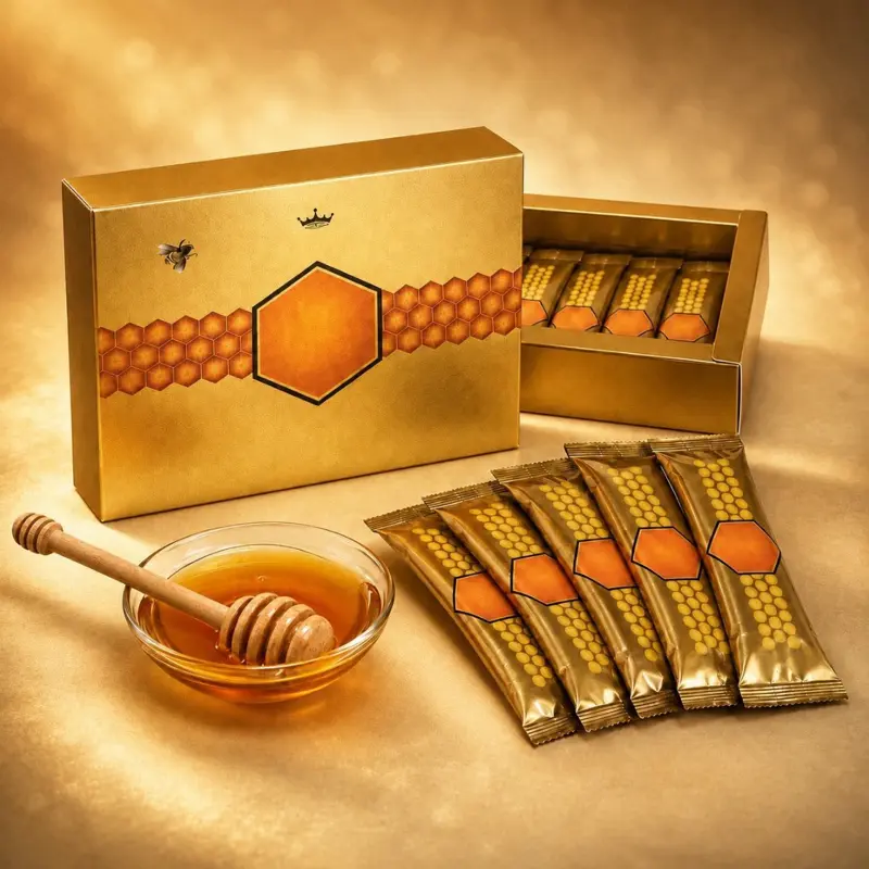 Pure Honey Packets, 12 x 20g, with Bee Pollen and Royal Jelly Sachets